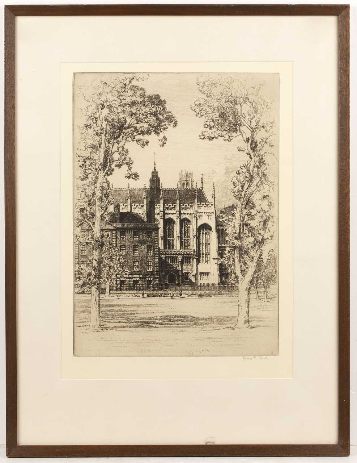 Sydney R Jones (1881-1966) 'Inner Temple Gardens, London', etching, 33 x 23.5cm - Image 2 of 3