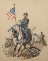 20th century American school 'Union Cavalry Trooper, 2nd Regt', indistinctly signed in pencil,