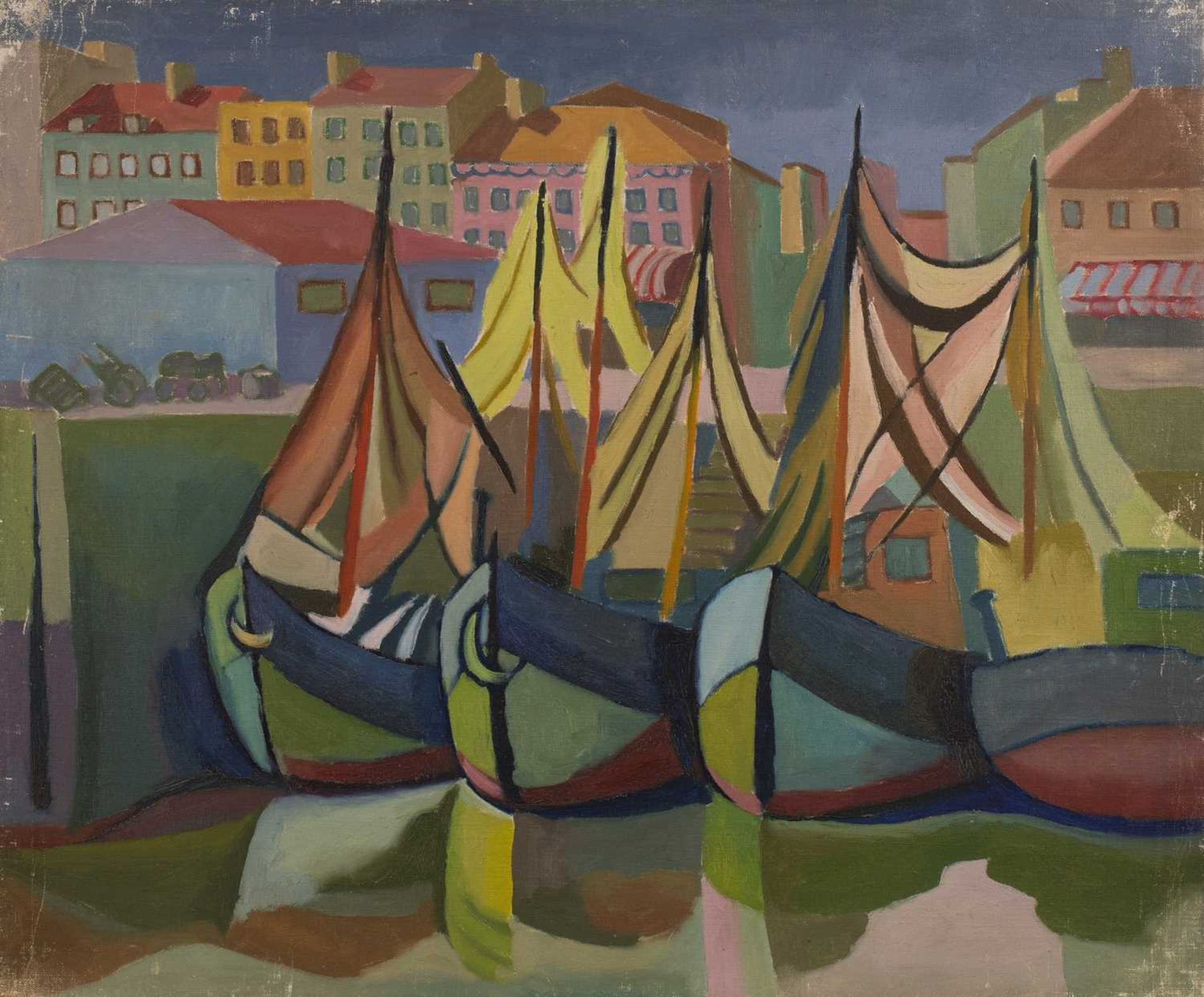 Harry Barr (1896-1987) The harbourside, oil on canvas, 51 x 61cm; and a further similar study of - Bild 3 aus 4