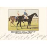 A racing print for The Chivas Regal Trophy, Sandown Park, 22nd October 1980, 29 x 41cm