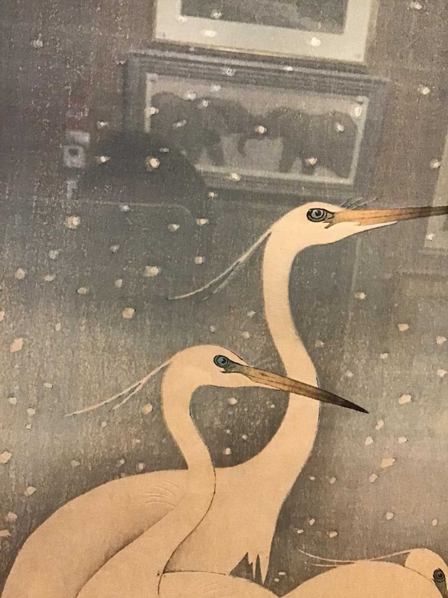 Ohara Koson (1877-1945) Egrets, woodblock, signed with seal, 36.5 x 24cm Good condition, minor - Image 9 of 10