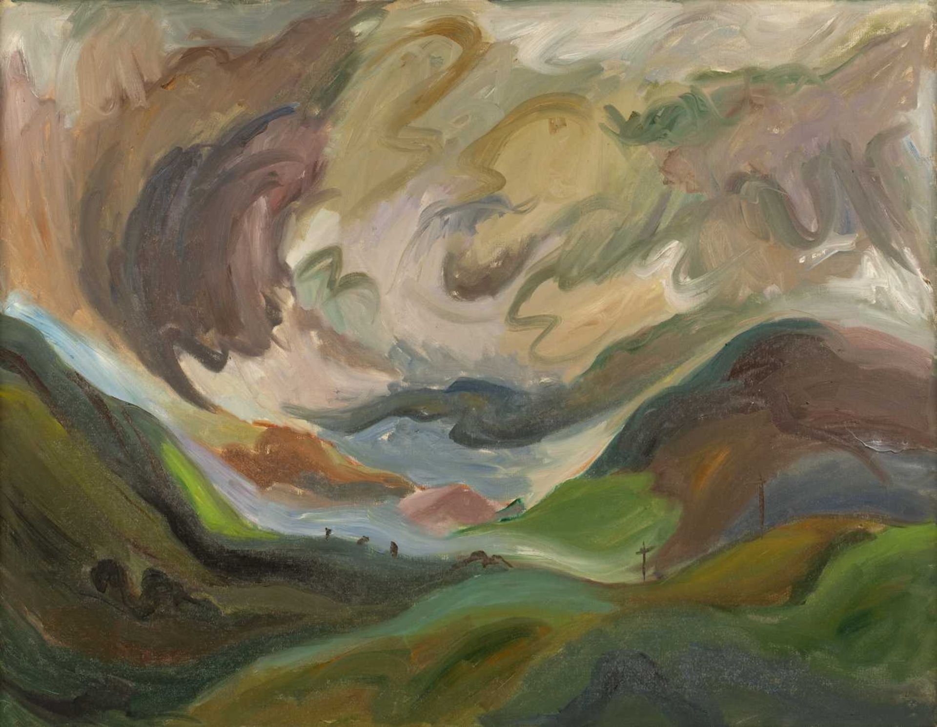 Harry Barr (1896-1987) A wooded lane, oil on canvas, 71 x 91cm; and two further similar (3) - Bild 4 aus 9