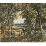 Samuel Bough (1822-1878) The Avenue, Kelty, Fife, signed and dated 1876, watercolour, 28 x 32.5cm