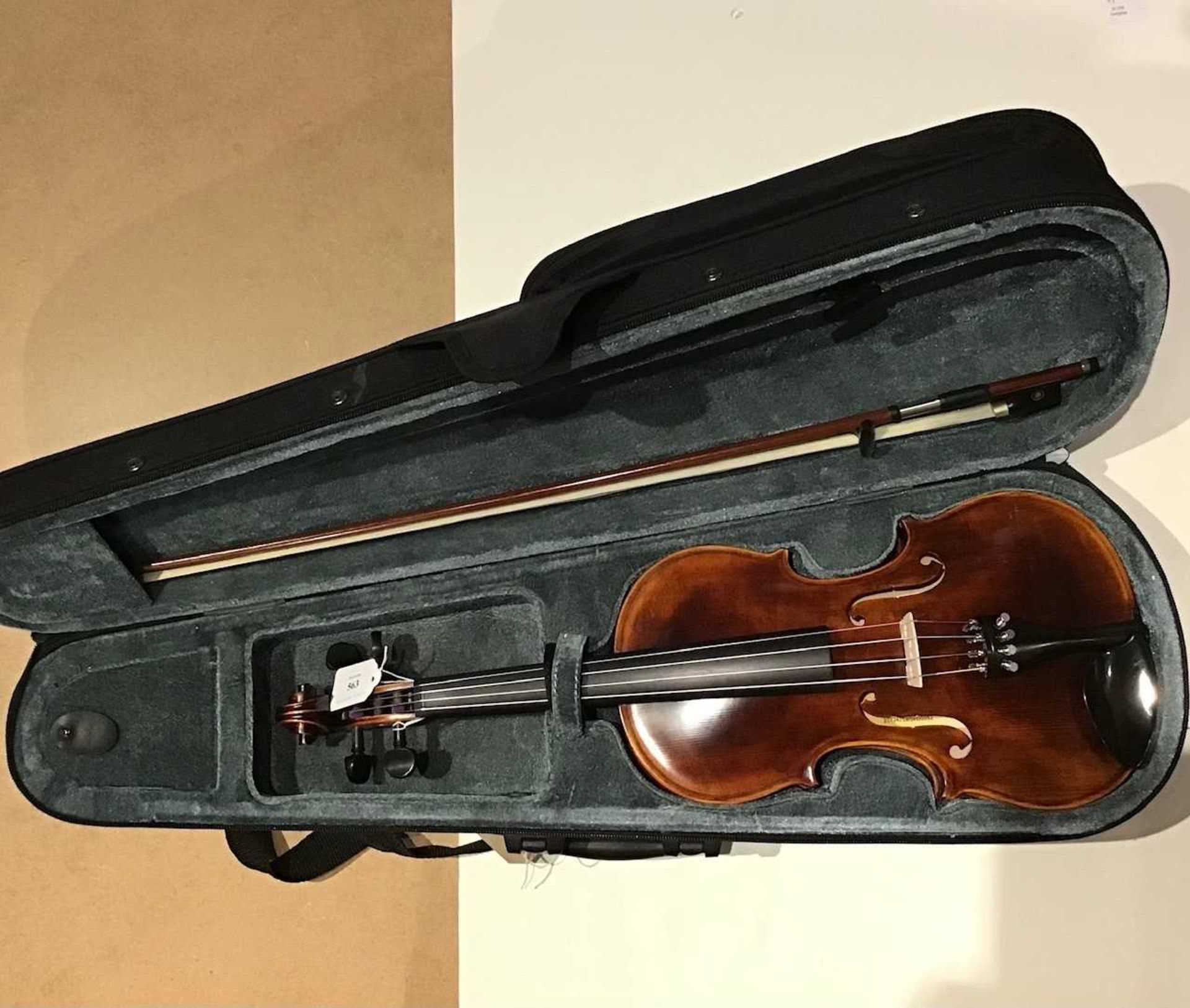 A modern violin by Hora, Romania, 35.5cm; together with bow, cased - Image 3 of 4
