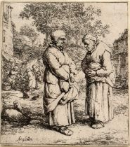 Adriaen van Ostade (1610-1685) The Two Gossips (Bartsch 40, Hollstein 40 iii/v), etching c.1648-