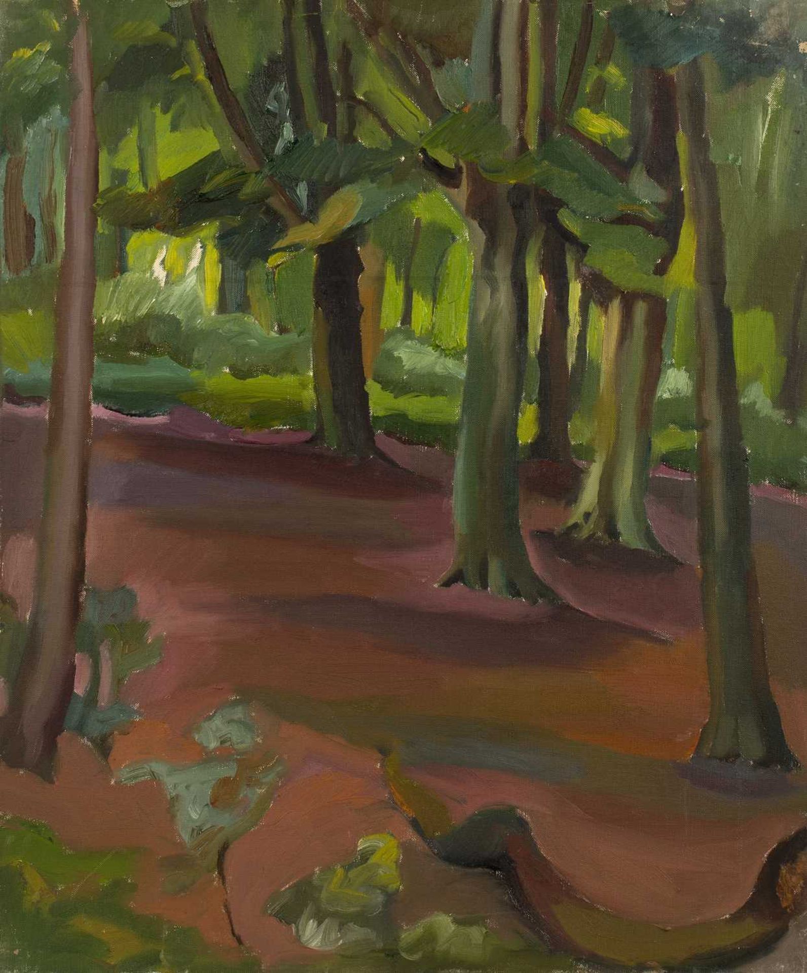 Harry Barr (1896-1987) A woodland hillside, oil on canvas, 61 x 51cm, and another similar work (2) - Image 3 of 4
