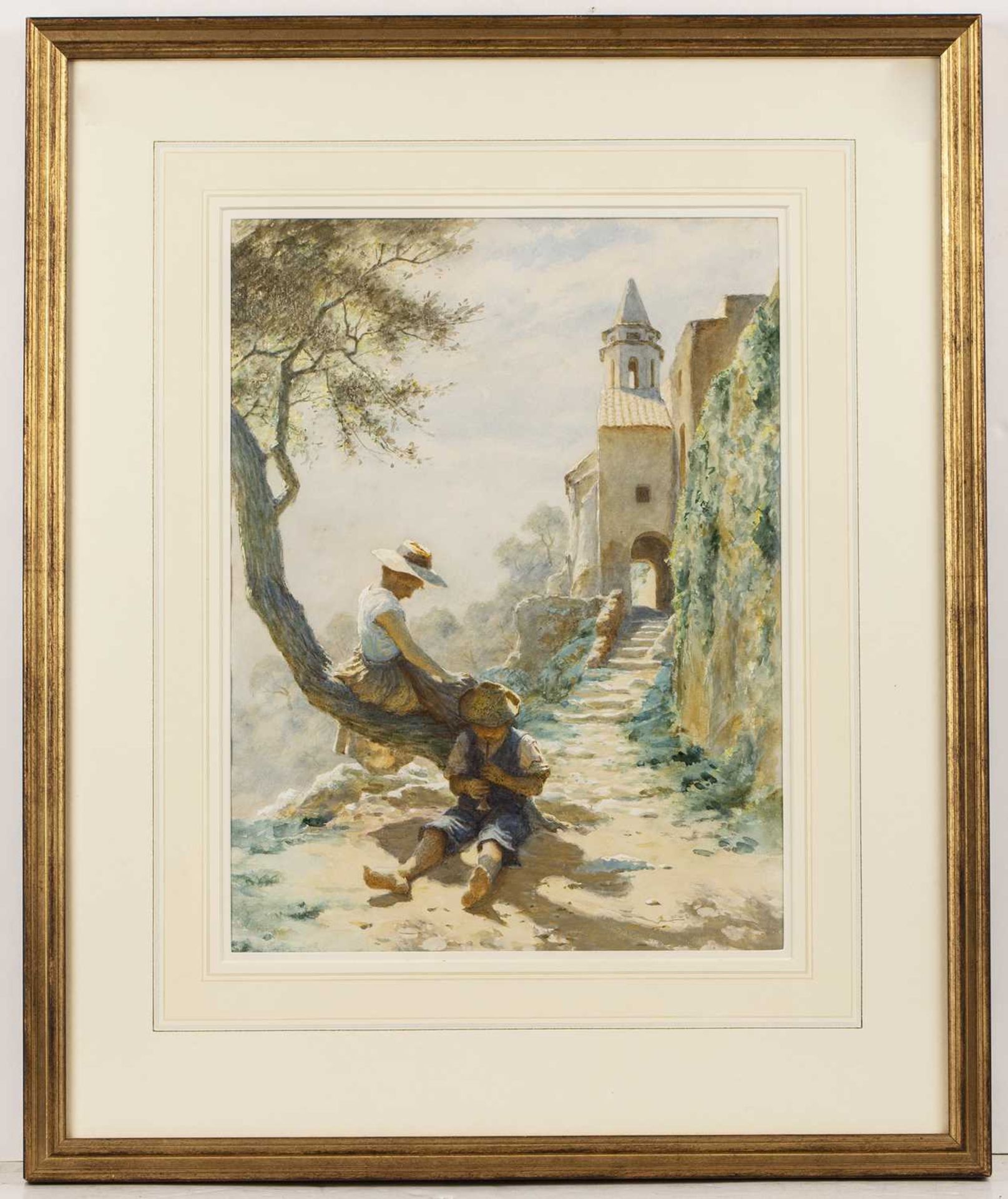 Thomas Frederick Mason Sheard (1866-1921) The Young Flautist, signed, watercolour, 35.5 x 26.5cm - Bild 2 aus 3