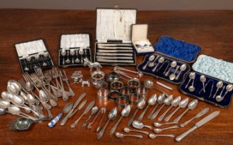 A collection of silver and silver plated wares