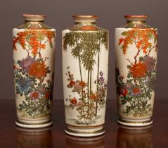 Three Japanese Satsuma vases