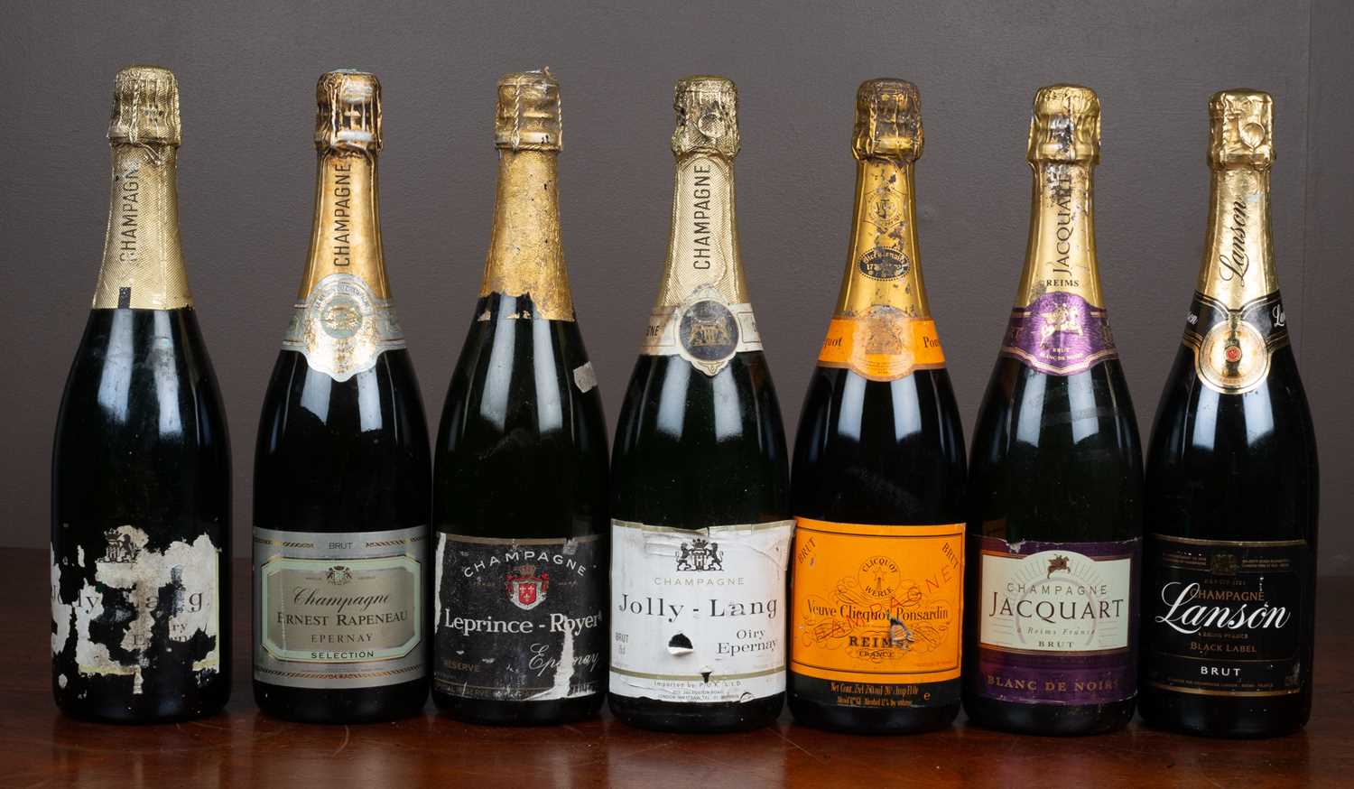 Seven bottles of Champagne