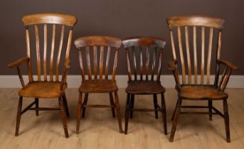 A set of four dining chairs