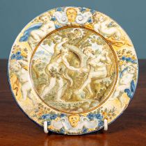 A 19th century small majolica plate