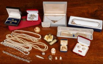 A collection of costume jewelry