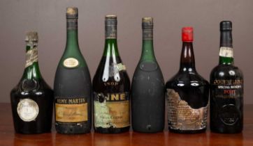 A selection of Cognac and a bottle of Port