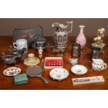 A collection of various ceramics and metalware