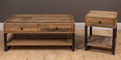 Reclaimed wood coffee and side tables