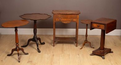 Five small mahogany 18th and 19th century tables