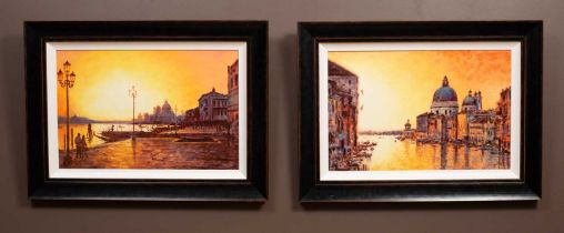 A Reynolds, a pair of pictures depicting Venice at sunset