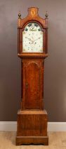 An early 19th century oak-cased eight-day longcase clock