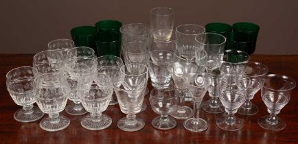 A collection of thirty two stemmed glasses