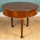 A George II mahogany demi-lune foldover tea table