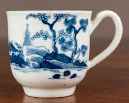 An 18th century Worcester cannonball pattern coffee cup