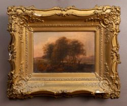 19th century English school, woodsman in a landscape