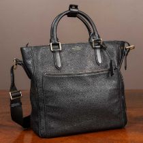 A Smythson of Bond Street black leather handbag