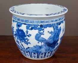 A 20th century Chinese blue and white planter