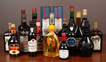 A collection of spirits and liqueurs