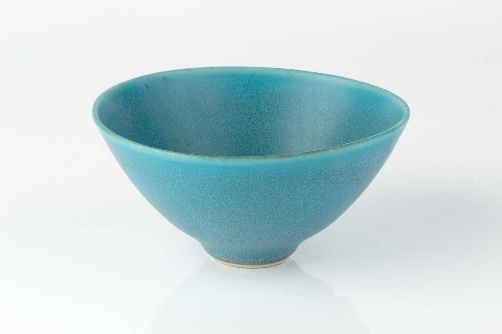 Manner of Lucie Rie (1902-1995) Bowl turquoise glaze faint indistinct impressed mark 6cm high, - Image 2 of 4