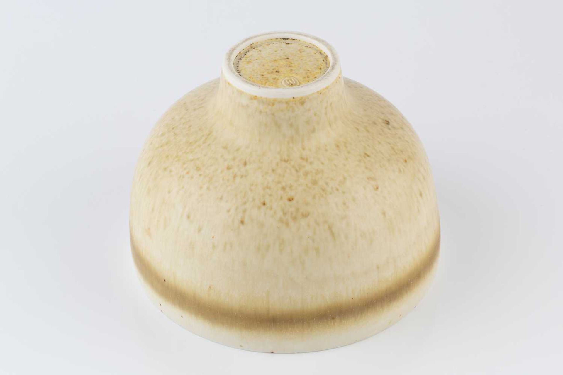 Hazel Johnston (1933-2011) Footed bowl with bands of light glaze impressed potter's seal 13cm - Image 4 of 9