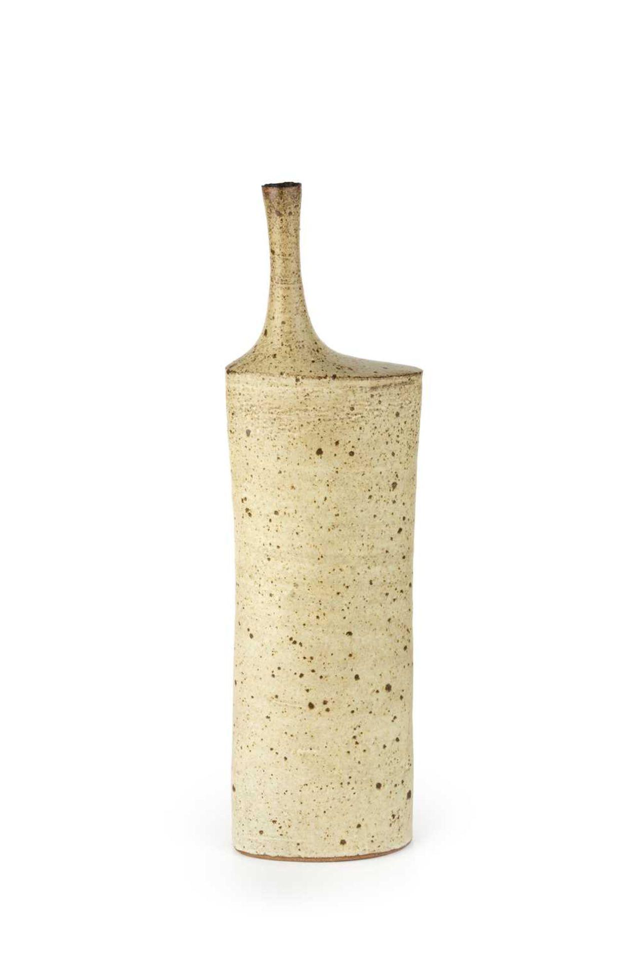 Joanna Constantinidis (1927-2000) Vessel stoneware a thin neck running from the shoulders, oatmeal