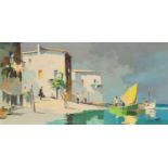 Charles Robert Doyly-John (1906-1993) Mediterranean Fishing Village signed (lower right) oil on