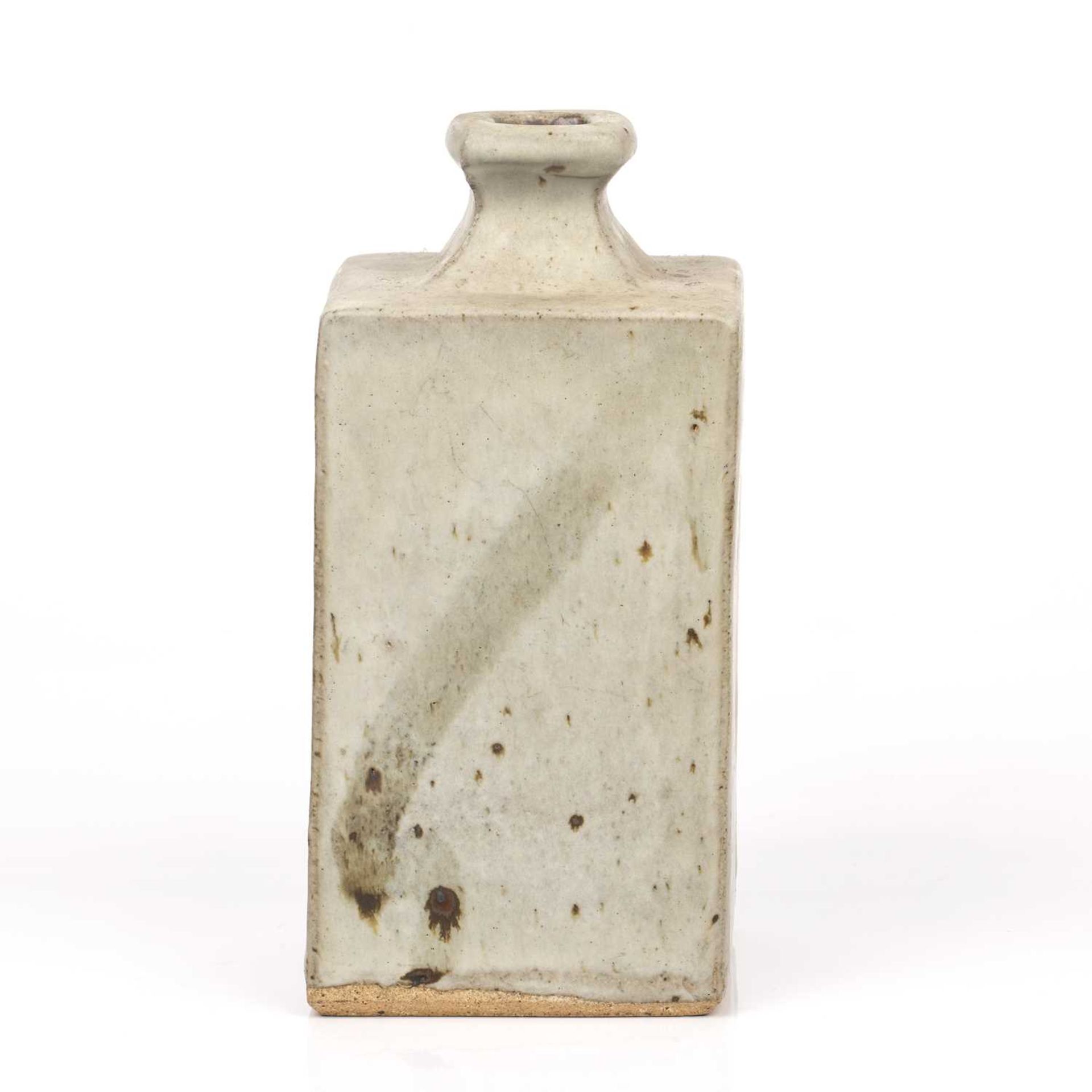 Phil Rogers (1951-2020) Bottle vase stoneware, square form with oatmeal glaze impressed potter's - Image 4 of 11