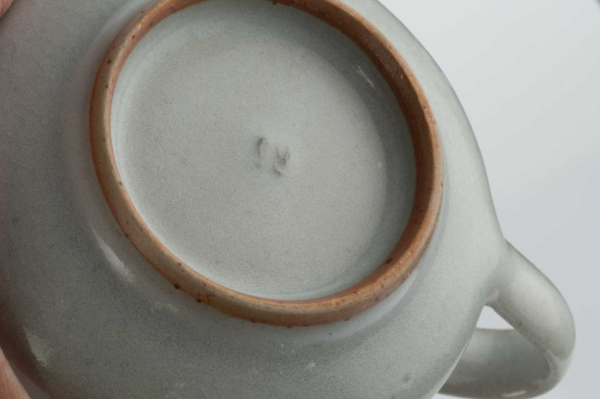 Rupert Spira (b.1960) Cup and saucer pale glaze and with a faint incised pattern both with impressed - Image 4 of 4