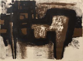 Henry Cliffe (1919-1983) Black and Brown, 1958 signed in pencil (lower right) lithograph 51 x 70cm.