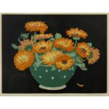 John Hall Thorpe (1874-1947) Marigolds signed and titled in pencil (in the margin) woodcut 25 x