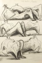 Henry Moore (1898-1986) Two Reclining Figures, 1958 lithograph from the portfolio Heads, Figures,