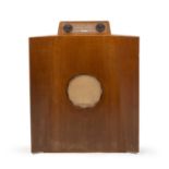 Gordon Russell of Broadway Standing radio walnut case with Murphy 146 receiver 83cm high, 66cm wide.