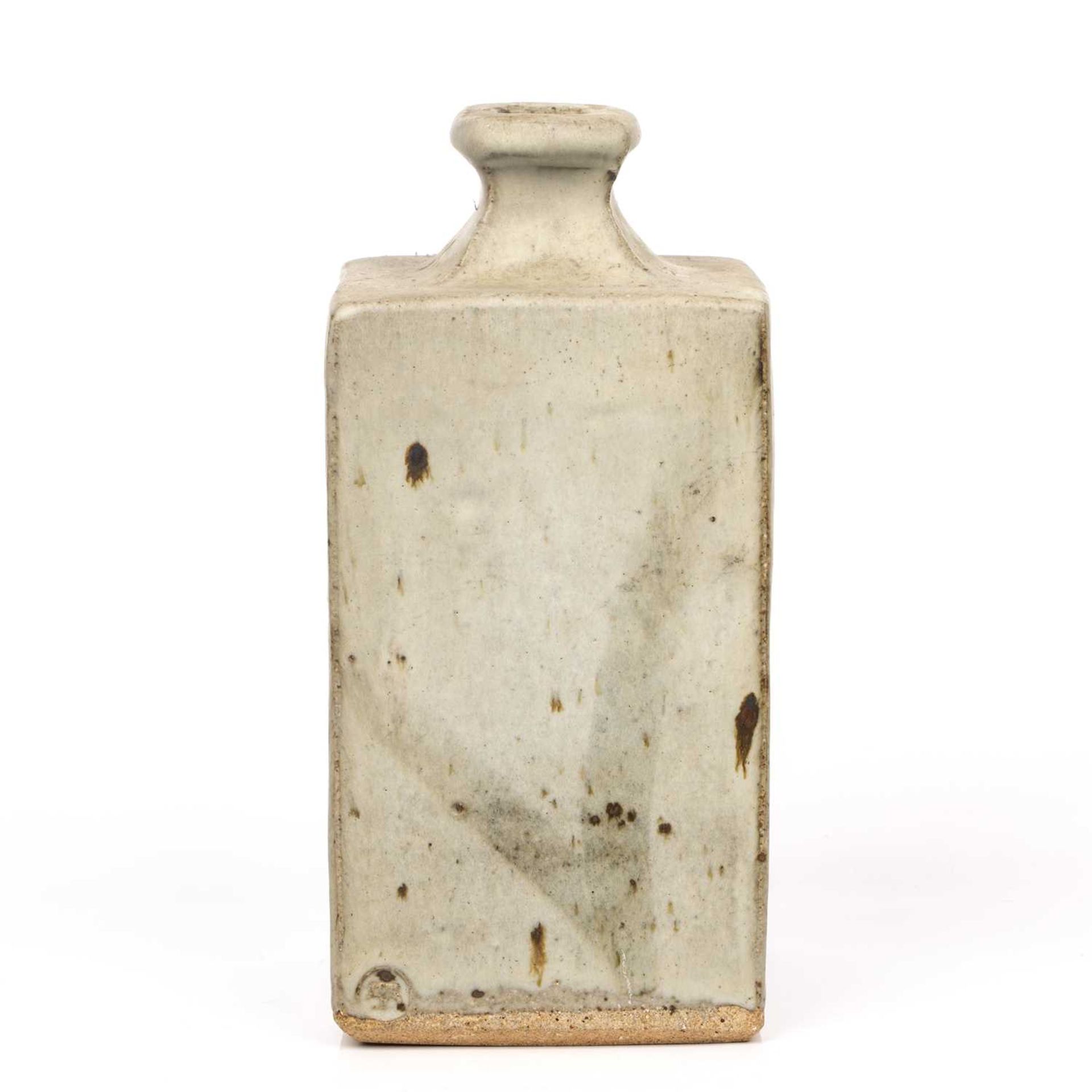 Phil Rogers (1951-2020) Bottle vase stoneware, square form with oatmeal glaze impressed potter's - Image 3 of 11