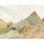 Guy Kortwright (1877-1939) Mountainous landscape signed (lower right) watercolour 33 x 39cm.