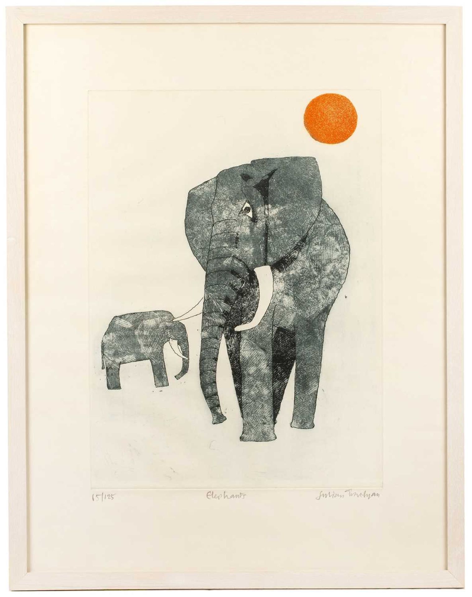 Julian Trevelyan (1910-1998) Elephants 15/125, signed and numbered in pencil (in the margin) etching - Image 2 of 3