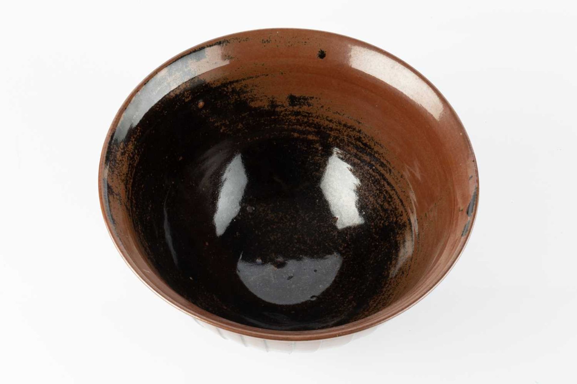 David Leach (1911-2005) Bowl cut-sides and tenmoku glaze impressed potter's seal 14cm high, 25cm - Image 3 of 4