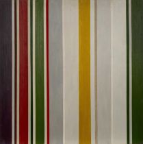 Theodore Mendez (1934-1997) Verticals, 1964 signed with initials and dated (to reverse) oil on board