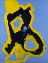 Terence Donovan (1936-1996) Blue and Yellow, 1992 signed and dated (to reverse) acrylic on canvas 66