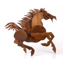 Marco Guasina at the Giorgio Guasina workshops Horse, circa 1980 carved wood 51cm high.