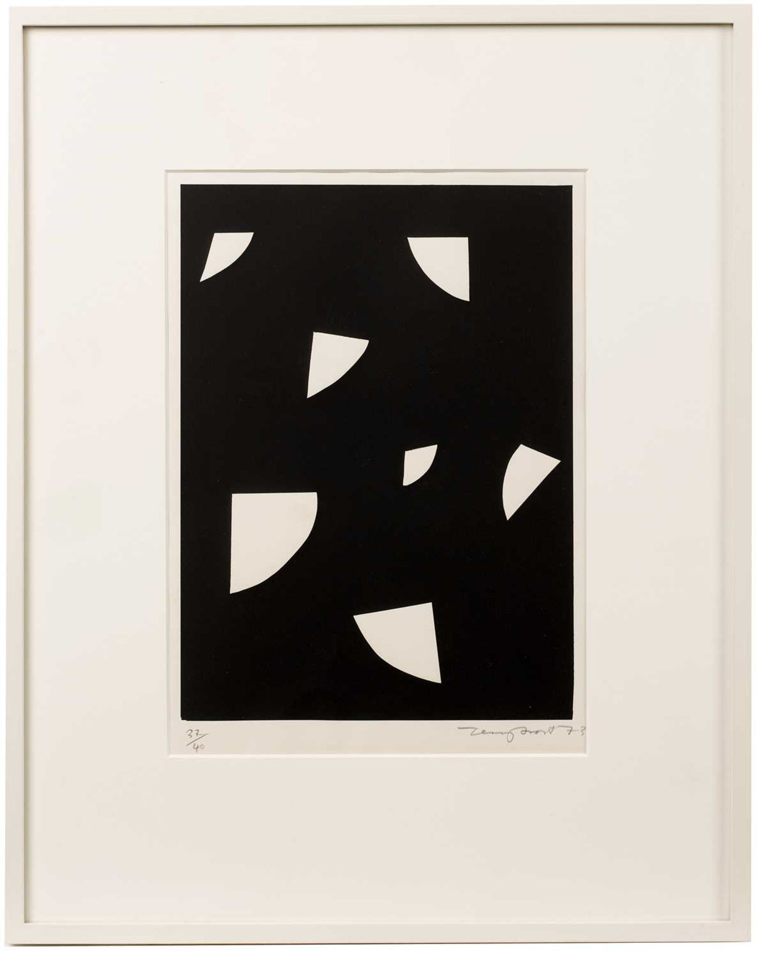 Terry Frost (1915-2003) Variations (White on Black), 1973 37/40, signed, dated, and numbered in - Image 2 of 3