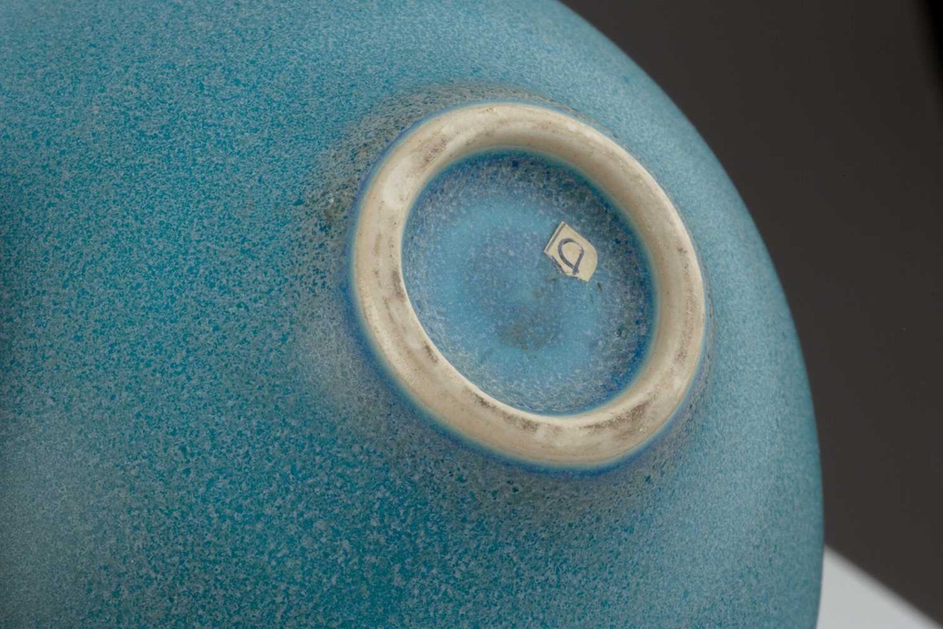 Manner of Lucie Rie (1902-1995) Bowl turquoise glaze faint indistinct impressed mark 6cm high, - Image 4 of 4