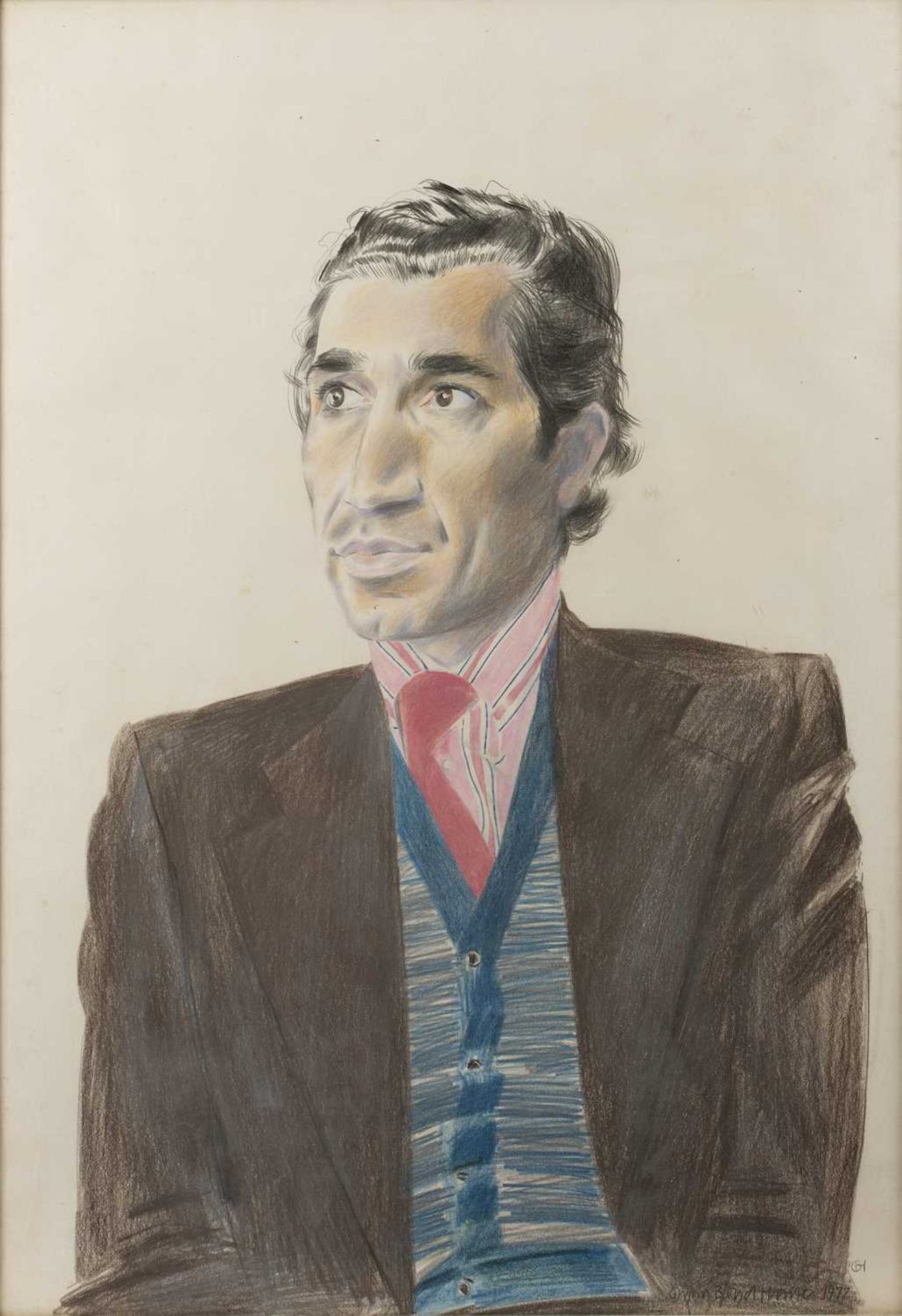 Glynn Boyd Harte (1948-2003) Portrait of a Man in a Suit, 1977 signed and dated (lower right) pastel